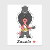 Illustratie van een allosaurus verkleed als rockst sticker (Vel)