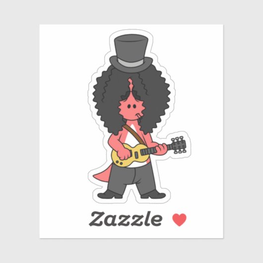 Illustratie van een allosaurus verkleed als rockst sticker (Vel)