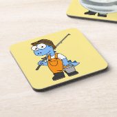 Illustratie van een Allosaurus-visser. Bier Onderzetter (Linkerzijde)