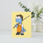 Illustratie van een Allosaurus-visser. Briefkaart (Staand voorkant)