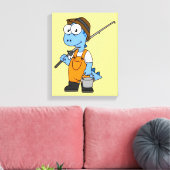 Illustratie van een Allosaurus-visser. Canvas Afdruk (Insitu (Woonkamer))