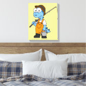 Illustratie van een Allosaurus-visser. Canvas Afdruk (Insitu (Slaapkamer))