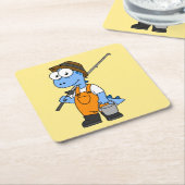 Illustratie van een Allosaurus-visser. Kartonnen Onderzetters (Schuin)