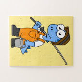 Illustratie van een Allosaurus-visser. Legpuzzel (Horizontaal)