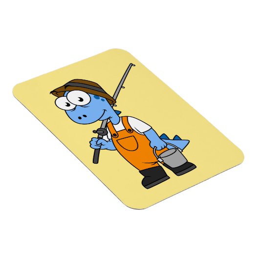 Illustratie van een Allosaurus-visser. Magneet (Rechterzijde)