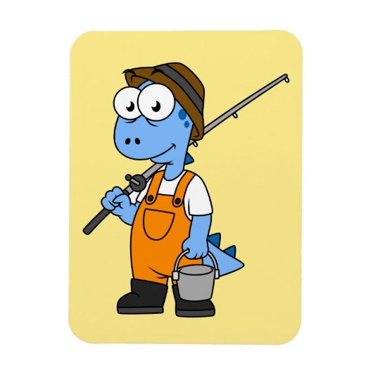 Illustratie van een Allosaurus-visser. Magneet (Verticaal)