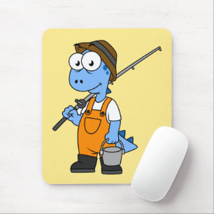 Illustratie van een Allosaurus-visser. Muismat