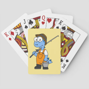 Illustratie van een Allosaurus-visser. Pokerkaarten