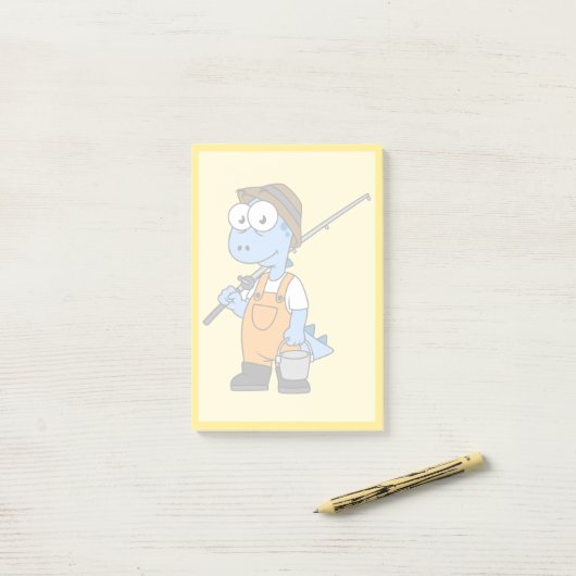 Illustratie van een Allosaurus-visser. Post-it® Notes (Op bureau)