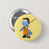 Illustratie van een Allosaurus-visser. Ronde Button 5,7 Cm (Voorkant /achterkant)