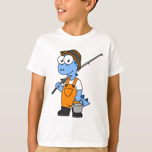 Illustratie van een Allosaurus-visser. T-shirt (Voorkant)