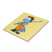 Illustratie van een Allosaurus-visser. Tegeltje (Zijkant)