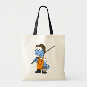 Illustratie van een Allosaurus-visser. Tote Bag