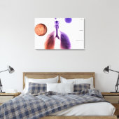 Illustratie van een astmaaanval van stuifmeel canvas afdruk (Insitu (Slaapkamer))