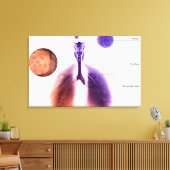 Illustratie van een astmaaanval van stuifmeel canvas afdruk (Insitu (Woonkamer))