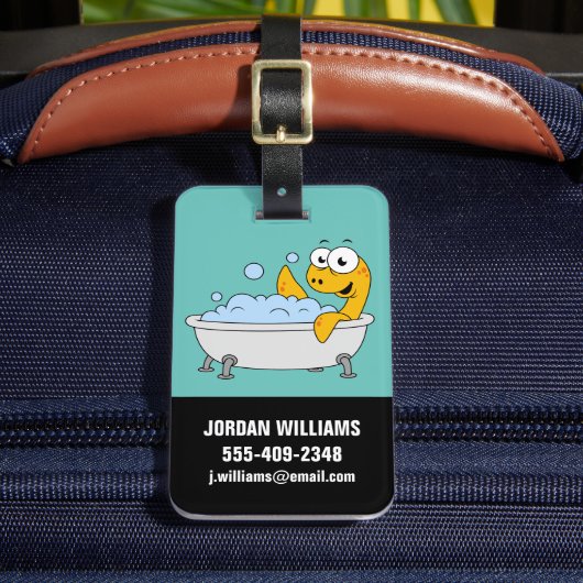 Illustratie van een badend monster van Loch Ness. Bagagelabel (Voorkant Insitu 2)