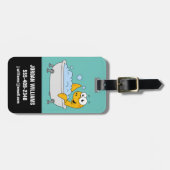 Illustratie van een badend monster van Loch Ness. Bagagelabel (Voorkant horizontaal)