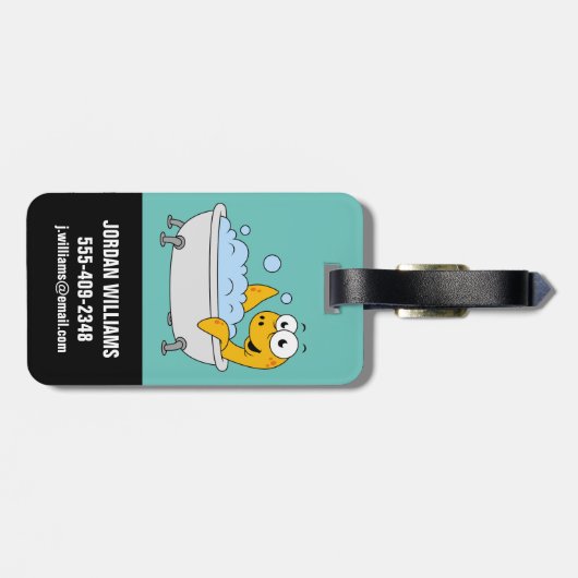 Illustratie van een badend monster van Loch Ness. Bagagelabel (Achterkant horizontaal)