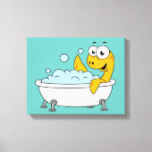 Illustratie van een badend monster van Loch Ness. Canvas Afdruk (Voorkant)