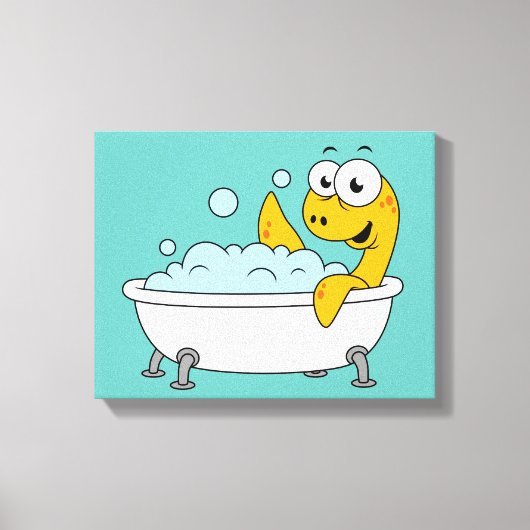 Illustratie van een badend monster van Loch Ness. Canvas Afdruk (Voorkant)