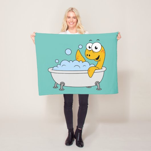 Illustratie van een badend monster van Loch Ness. Fleece Deken (In situ)
