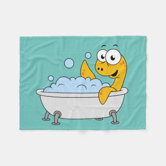 Illustratie van een badend monster van Loch Ness. Fleece Deken (Voorkant (Horizontaal))