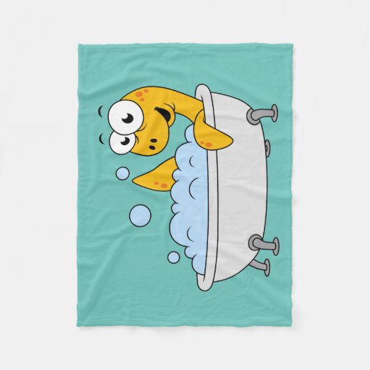 Illustratie van een badend monster van Loch Ness. Fleece Deken (Voorkant)
