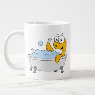 Illustratie van een badend monster van Loch Ness. Grote Koffiekop