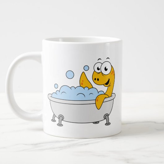 Illustratie van een badend monster van Loch Ness. Grote Koffiekop (Links)