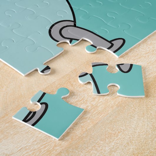 Illustratie van een badend monster van Loch Ness. Legpuzzel (Zijkant)