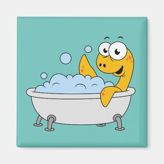 Illustratie van een badend monster van Loch Ness. Magneet (Voorkant)