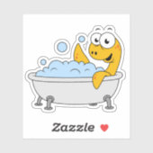 Illustratie van een badend monster van Loch Ness. Sticker (Vel)