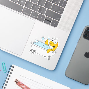 Illustratie van een badend monster van Loch Ness. Sticker