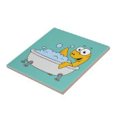 Illustratie van een badend monster van Loch Ness. Tegeltje (Zijkant)