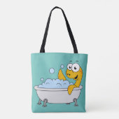Illustratie van een badend monster van Loch Ness. Tote Bag (Achterkant)