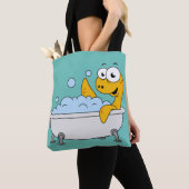 Illustratie van een badend monster van Loch Ness. Tote Bag (Dichtbij)