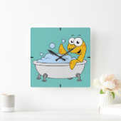 Illustratie van een badend monster van Loch Ness. Vierkante Klok (Huis)