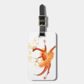 Illustratie van een balletdanseraptor. 2 bagagelabel (Voorkant verticaal)