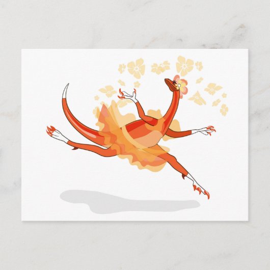 Illustratie van een balletdanseraptor. 2 briefkaart (Voorkant)