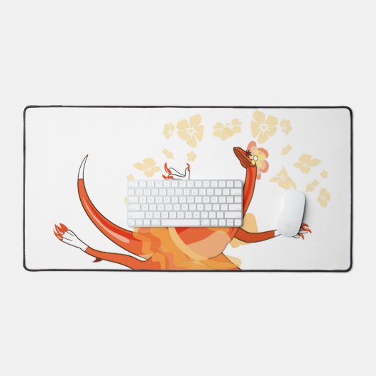 Illustratie van een balletdanseraptor. 2 bureaumat (Keyboard & Muis)