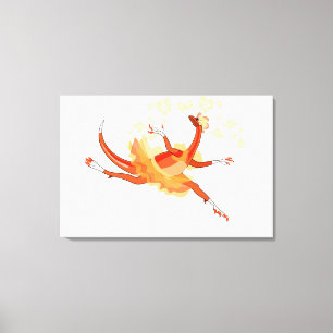 Illustratie van een balletdanseraptor. 2 canvas afdruk