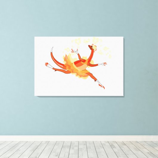 Illustratie van een balletdanseraptor. 2 canvas afdruk (Insitu (Houten vloer))