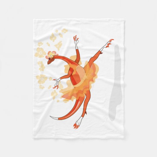 Illustratie van een balletdanseraptor. 2 fleece deken (Voorkant)