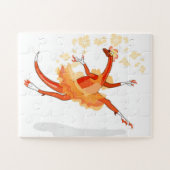 Illustratie van een balletdanseraptor. 2 legpuzzel (Horizontaal)