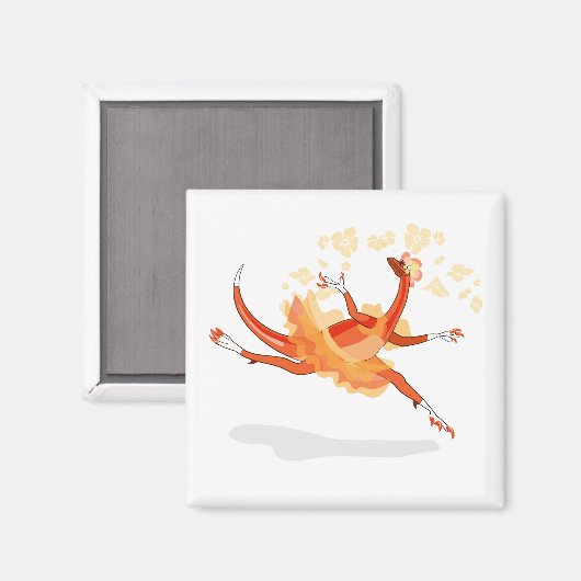 Illustratie van een balletdanseraptor. 2 magneet (Voorkant / Achterkant)