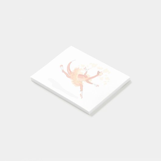 Illustratie van een balletdanseraptor. 2 post-it® notes (Schuin)