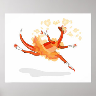 Illustratie van een balletdanseraptor. 2 poster