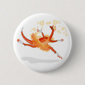 Illustratie van een balletdanseraptor. 2 ronde button 5,7 cm (Voorkant)