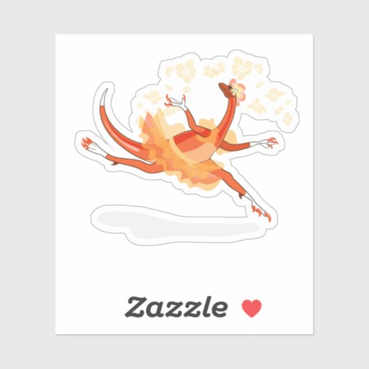 Illustratie van een balletdanseraptor. 2 sticker (Vel)