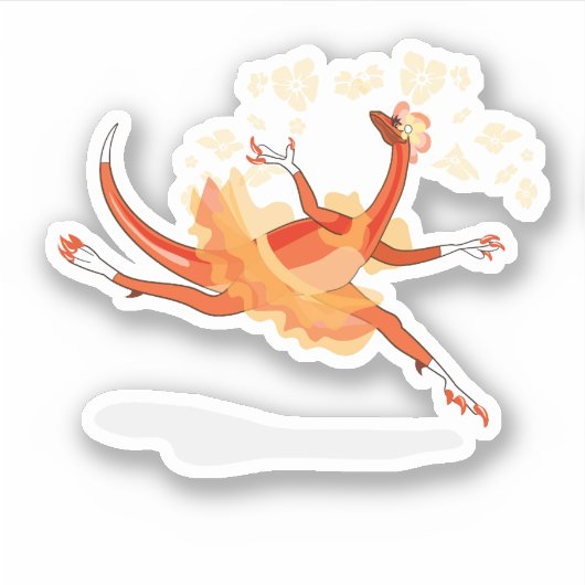 Illustratie van een balletdanseraptor. 2 sticker (Voorkant)